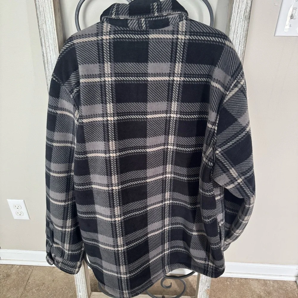 Smith’s Work Wear Black and Gray Plaid Men's Sherpa Lined Jacket Size XXL‎